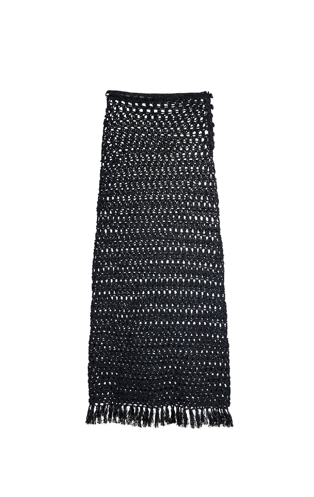 marysia Crochet Long Skirt Black