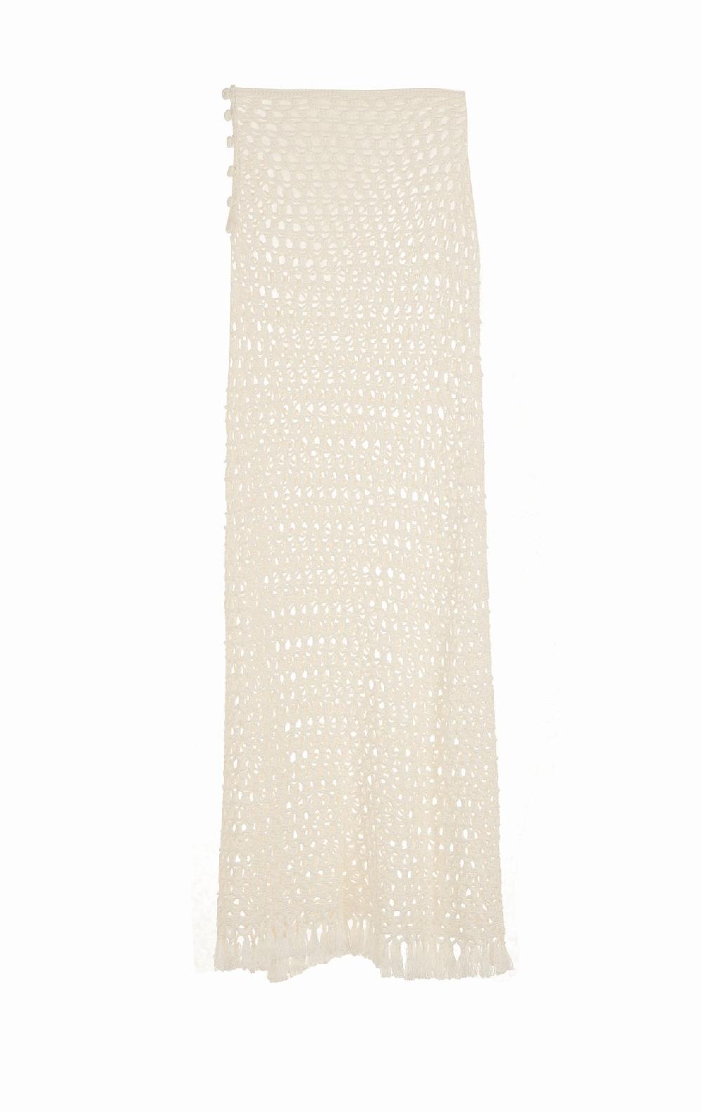 marysia Crochet Long Skirt Natural