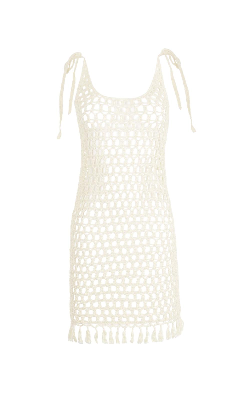 marysia Crochet Mini Dress Natural