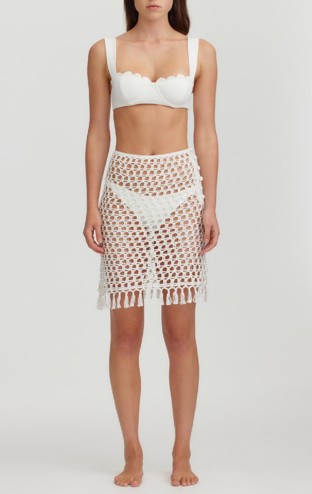 Marysia Crochet Mini Skirt Natural