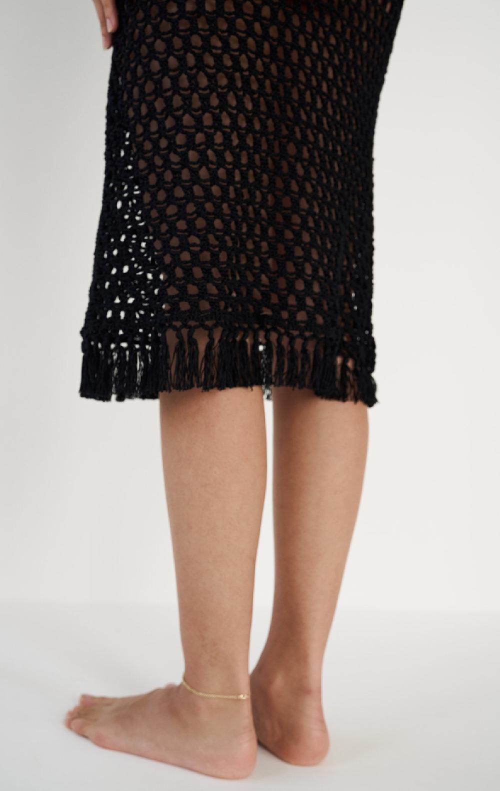 Marysia Crochet Sleeveless Dress Black