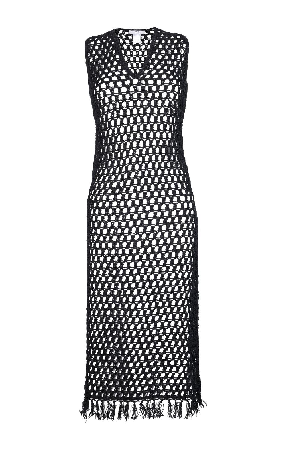 marysia Crochet Sleeveless Dress Black