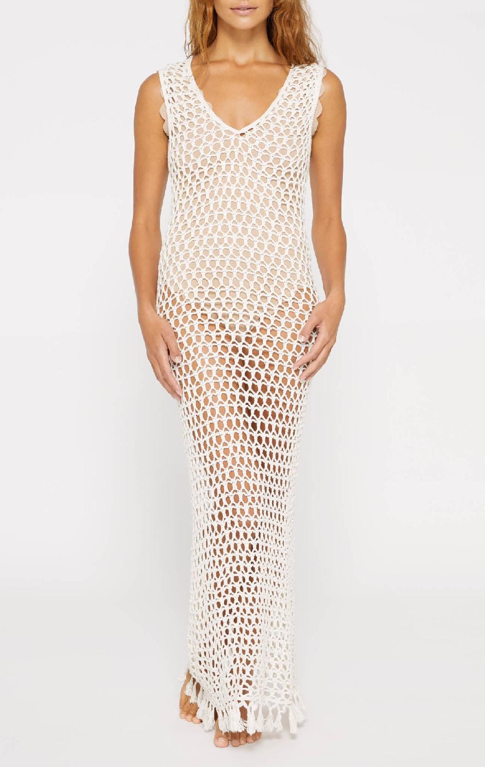 Marysia Crochet Sleeveless Dress Natural