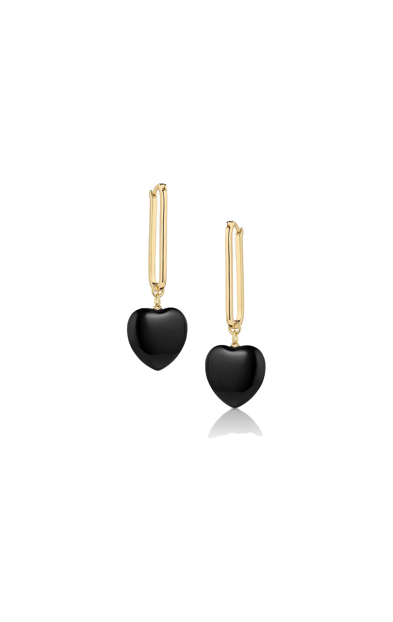 marysia Gemma Onyx Heart Hoop Earrings