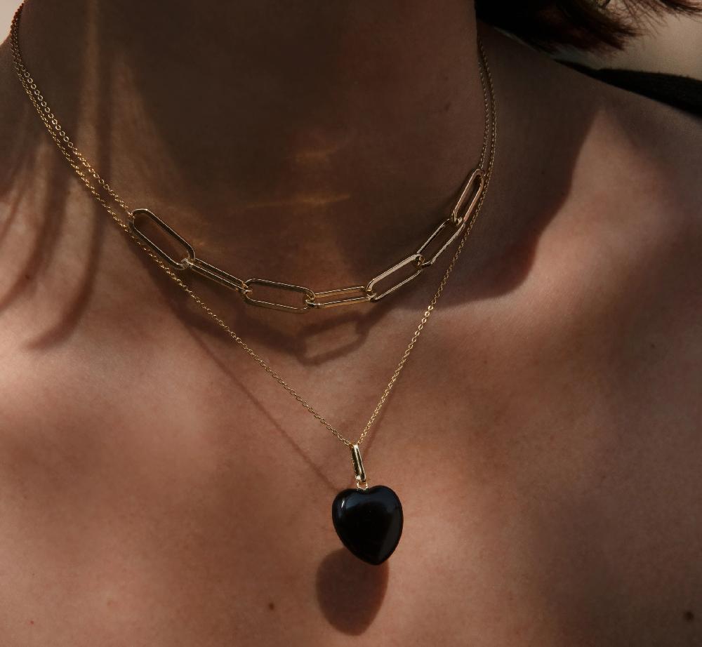 Marysia Gemma Onyx Heart Necklace