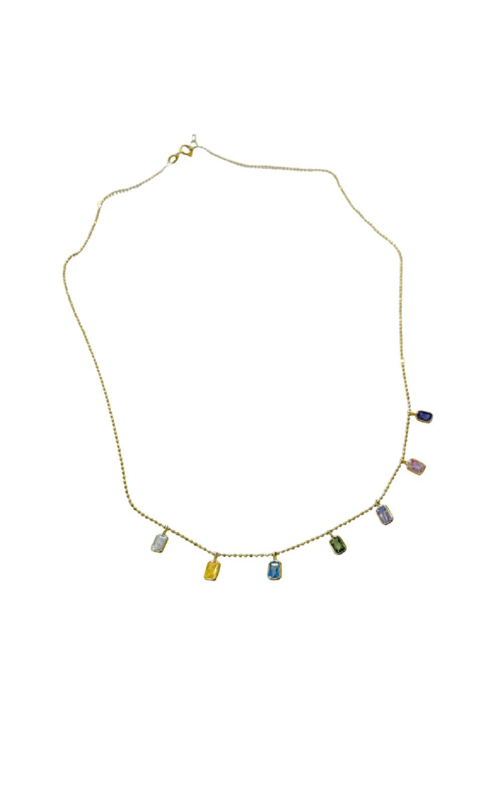 marysia Sapphire Baguette Fringe Necklace