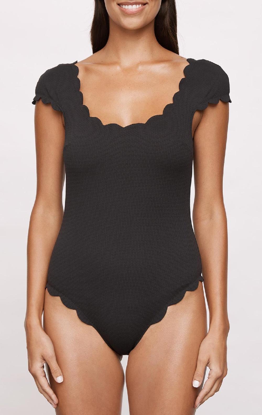 Marysia Scalloped Mexico Maillot Black/Indigo