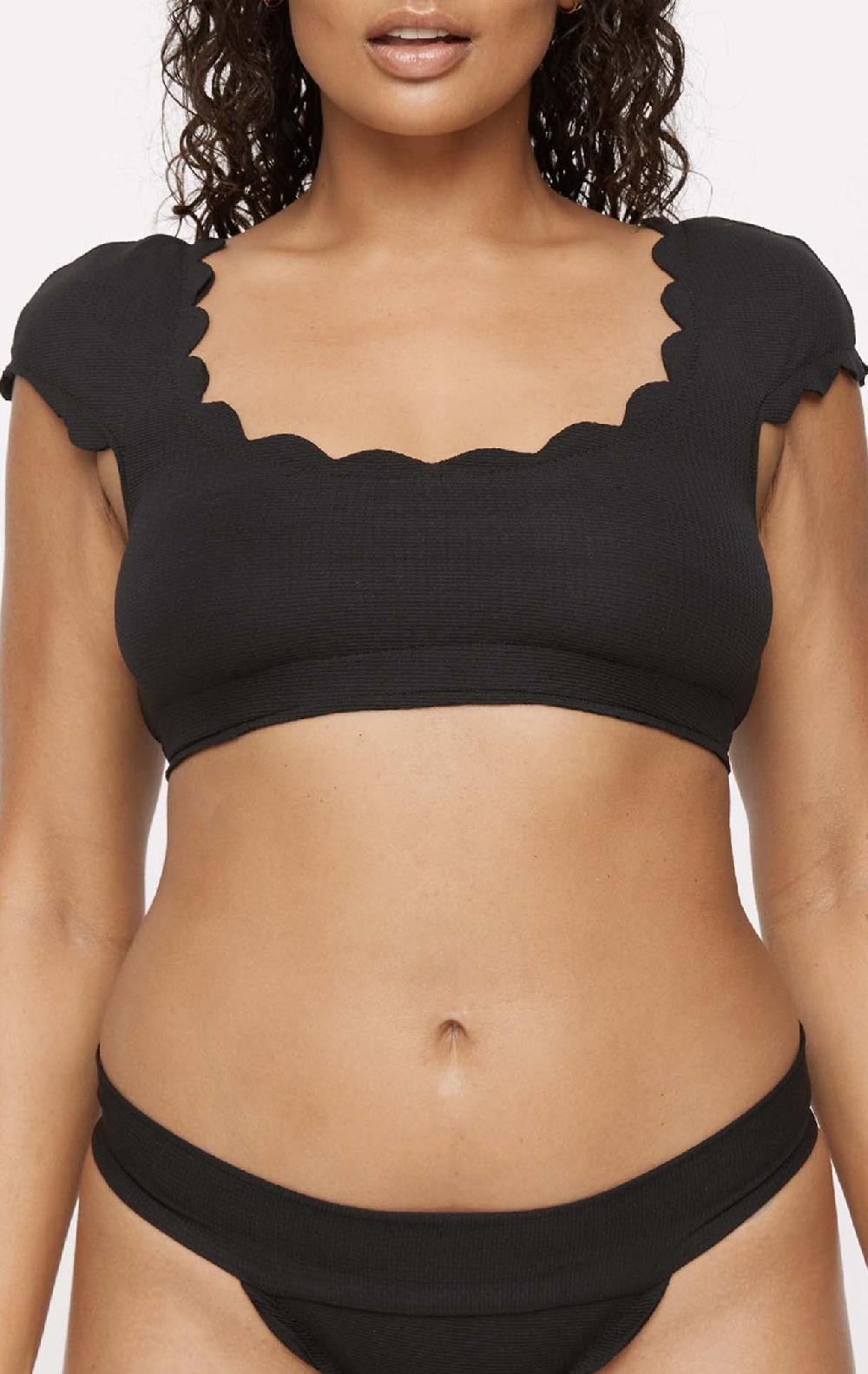 Marysia Scalloped Mexico Top Black