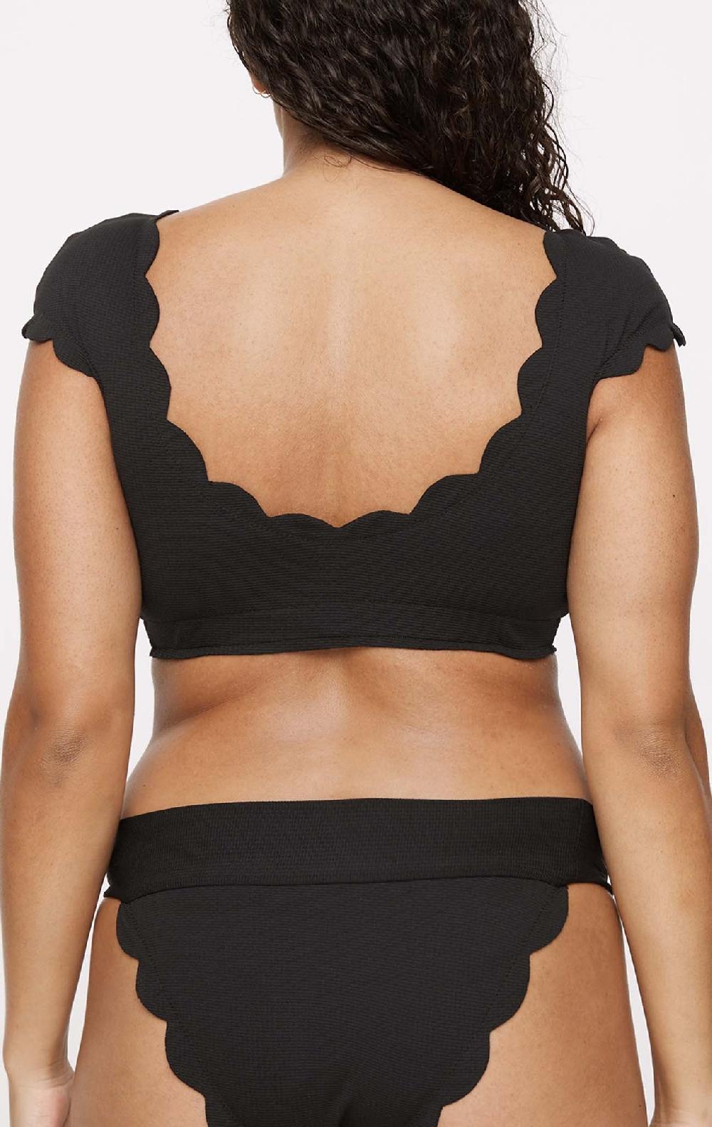 Marysia Scalloped Mexico Top Black