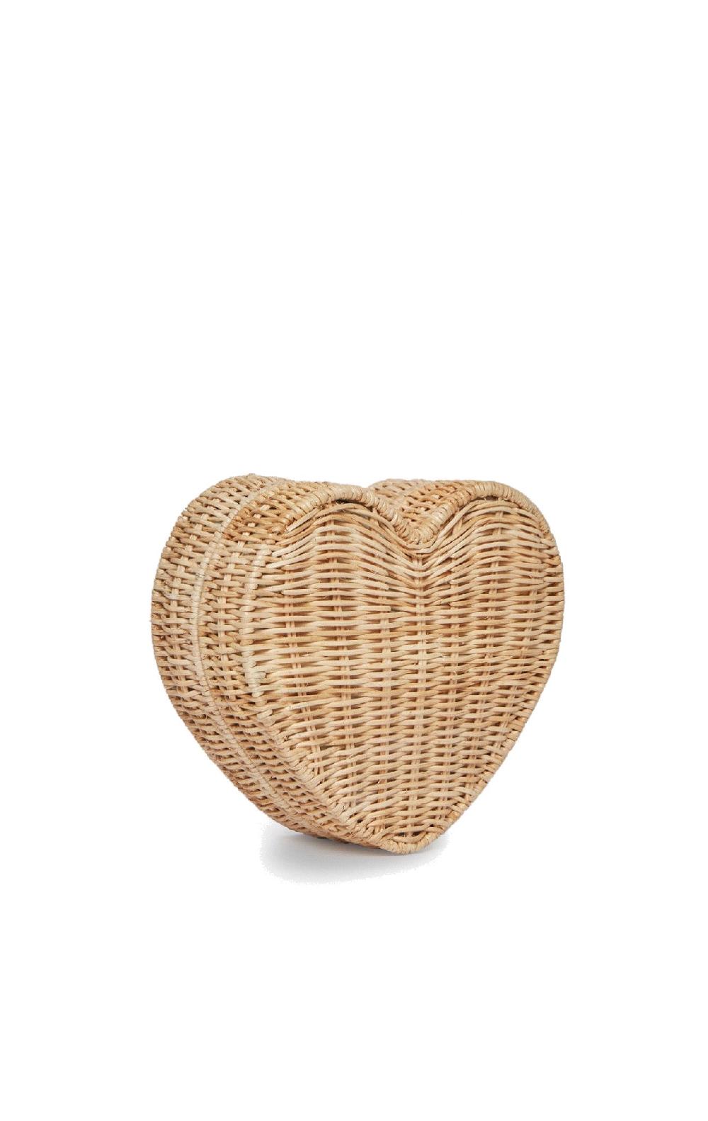 Marysia Sisal Heart Wicker Straw Clutch Bag