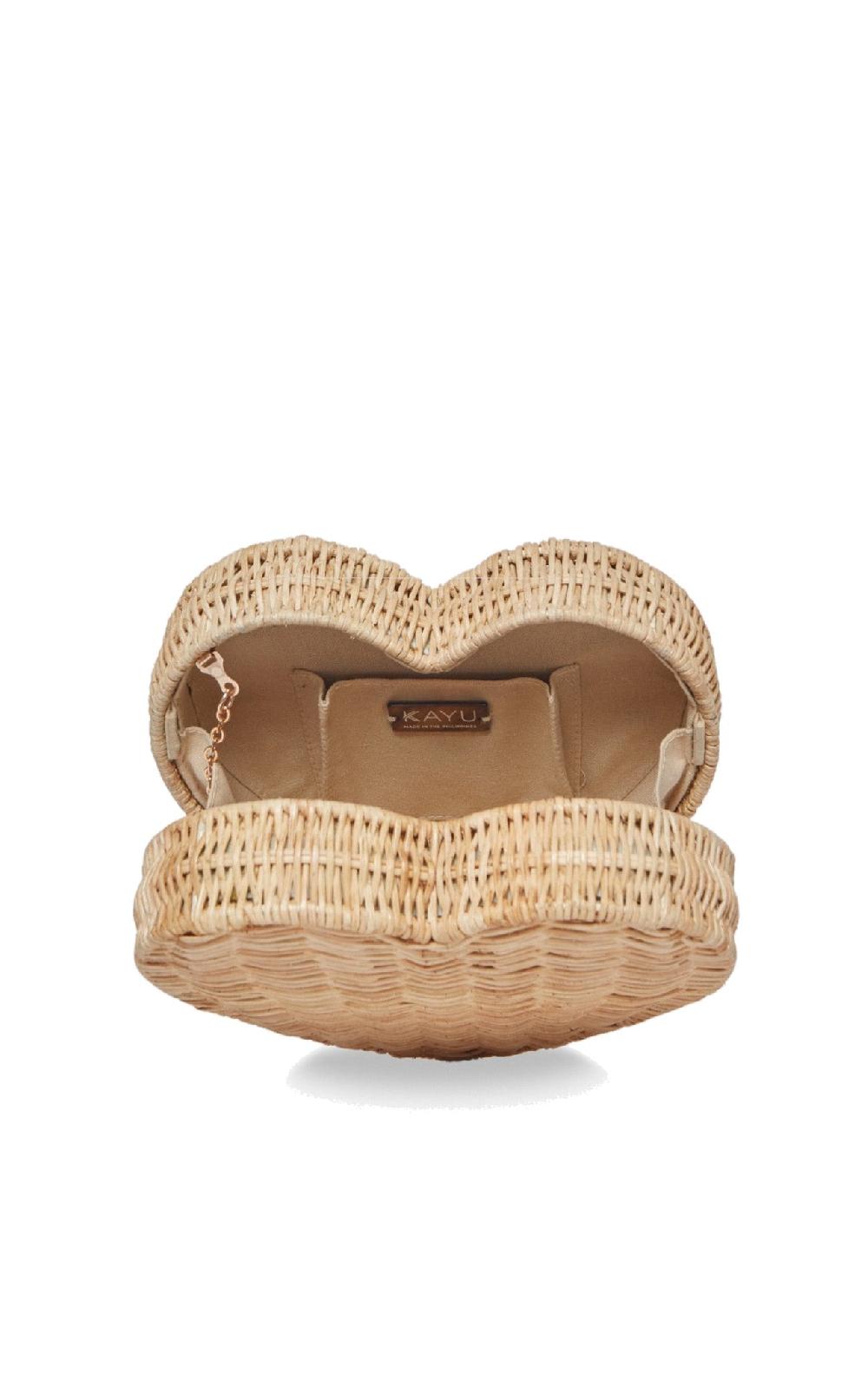 Marysia Sisal Heart Wicker Straw Clutch Bag