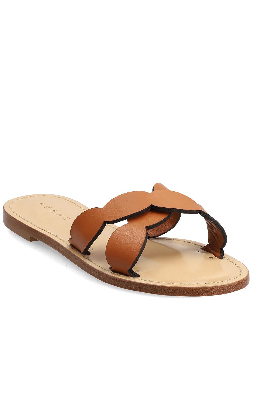 marysia Marysia x Amanu Okavango Scallop Sandal Cognac