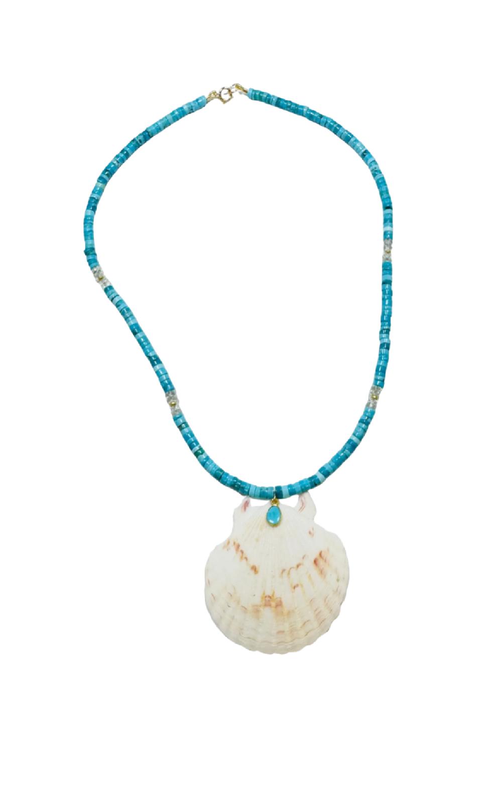 marysia Turquoise And Moonstone Necklace With Shell