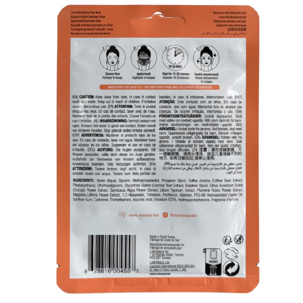 Masquebar Pretty Animalz Lemur Moisturizing Sheet Mask