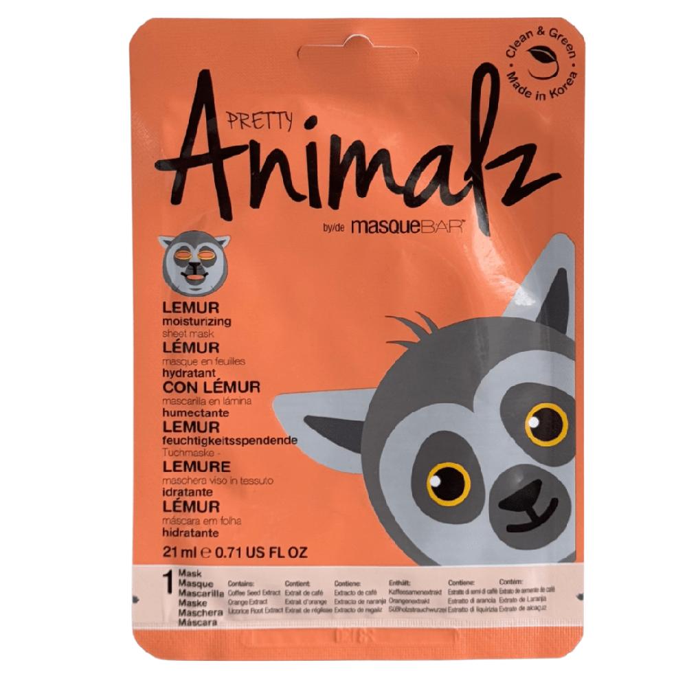 masquebar Pretty Animalz Lemur Moisturizing Sheet Mask