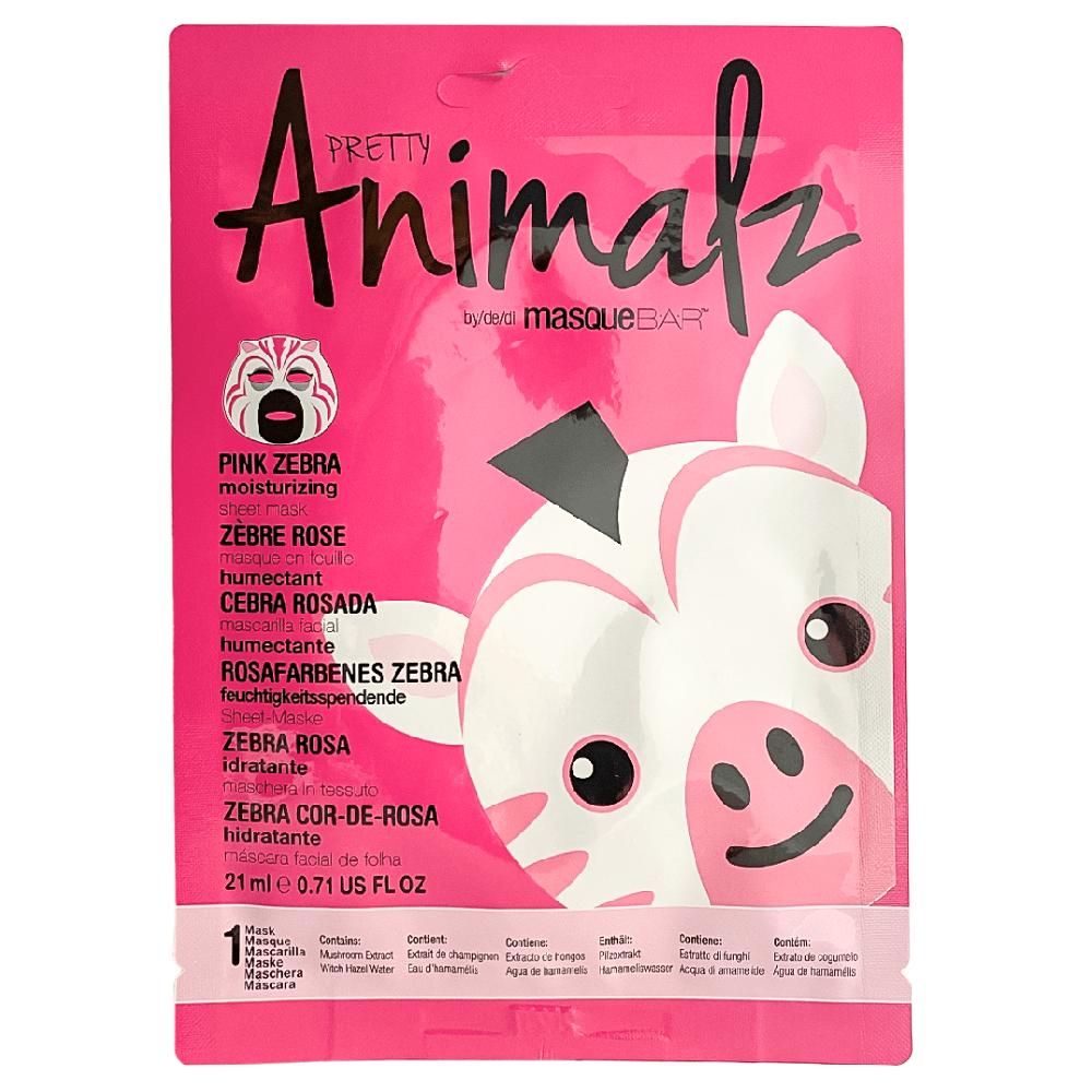 masquebar Pretty Animalz Pink Zebra Moisturizing Sheet Mask