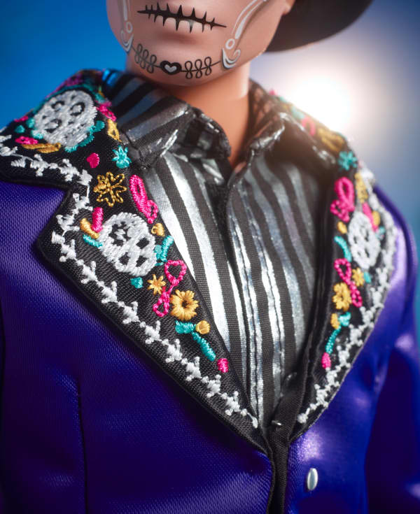 Mattel 2023 Día De Muertos Ken Doll Wearing Blue Jacket And Black Hat Barbie Signature Collectible