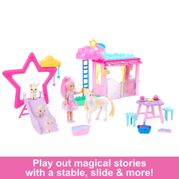 Mattel Barbie A Touch Of Magic Chelsea Doll Playset With Baby Pegasus Winged Horse Toys