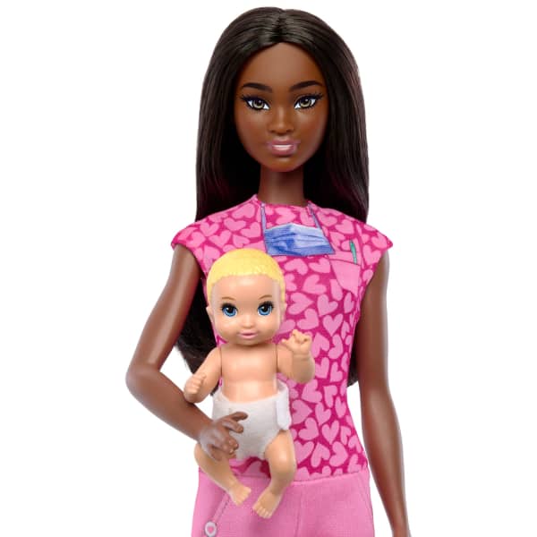 Mattel Barbie Baby Doctor Doll With Brunette Fashion Doll 1 Baby Doll Furniture & Accessories
