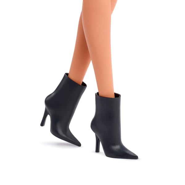 Mattel Barbie Basics Collectible Doll Model 01 With Brunette Hair In Black Dress & Pointed Booties