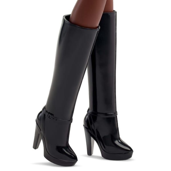 Mattel Barbie Basics Collectible Doll Model 03 With Red Curly Hair Black Dress & Boots