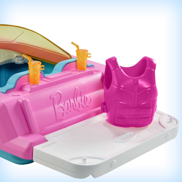 Mattel Barbie Boat With Puppy And Accessories Fits 3 Dolls Floats In Water 3 To 7 Year Olds