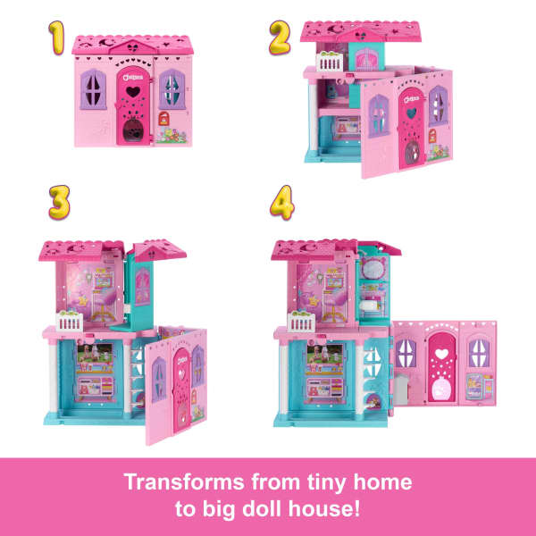Mattel Barbie Chelsea Pop-Up Doll House With Doll & 15+ Accessories House Expands To 17+ X 13+ Inches