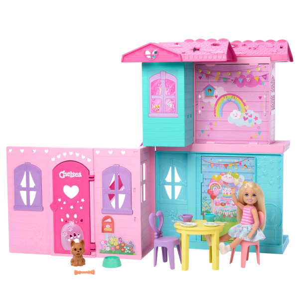 Mattel Barbie Chelsea Pop-Up Doll House With Doll & 15+ Accessories House Expands To 17+ X 13+ Inches