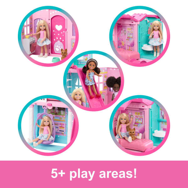 mattel Barbie Chelsea Pop-Up Doll House With Doll & 15+ Accessories House Expands To 17+ X 13+ Inches