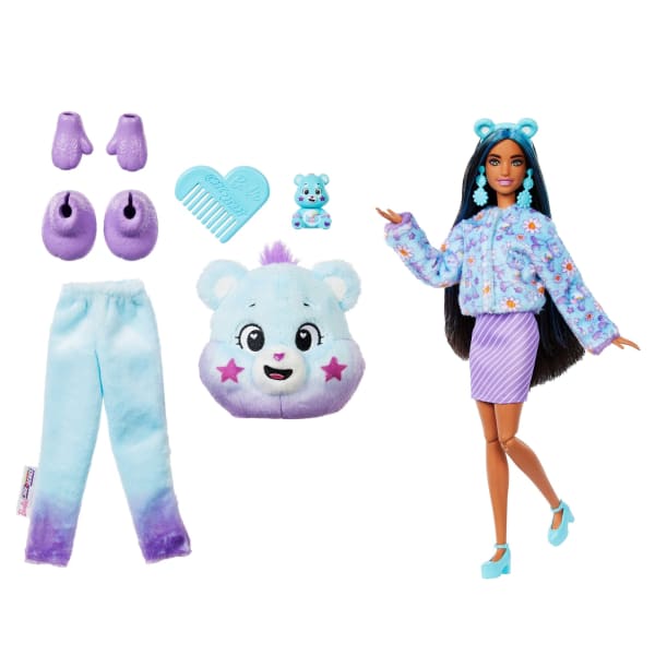 Mattel Barbie Cutie Reveal Care Bears Doll & Accessories Series 2 Dream Bright Bear With 10 Surprises