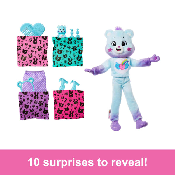 mattel Barbie Cutie Reveal Care Bears Doll & Accessories Series 2 Dream Bright Bear With 10 Surprises