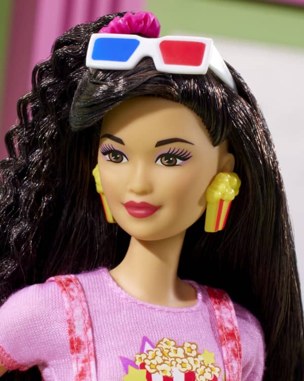Mattel Barbie Doll Black Hair 80s-Inspired Movie Night Barbie Rewind