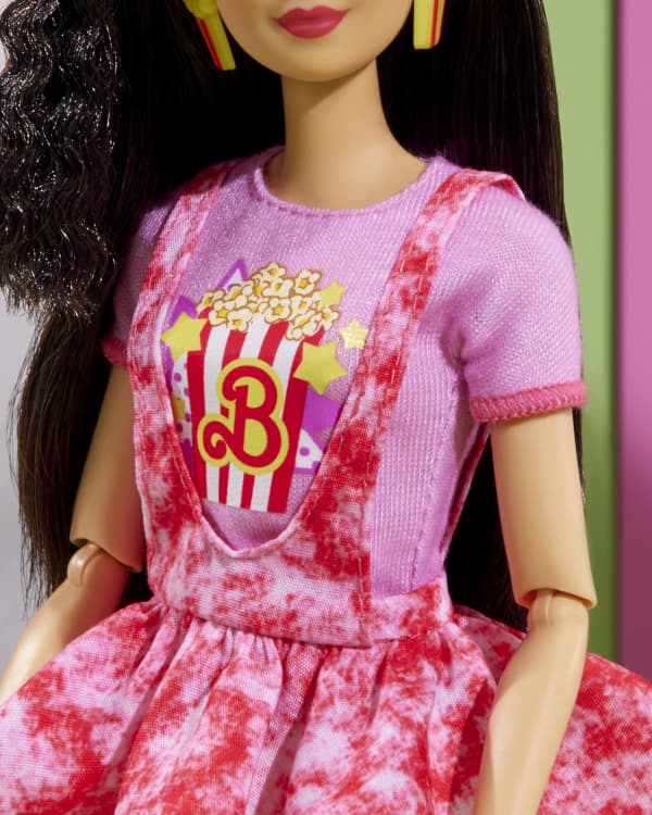 Mattel Barbie Doll Black Hair 80s-Inspired Movie Night Barbie Rewind