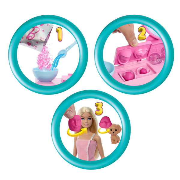 mattel Barbie Face Mask Toy Playset & Doll With 10+ Spa Accessories Including 3 Powder Packs To Make Dough Masks