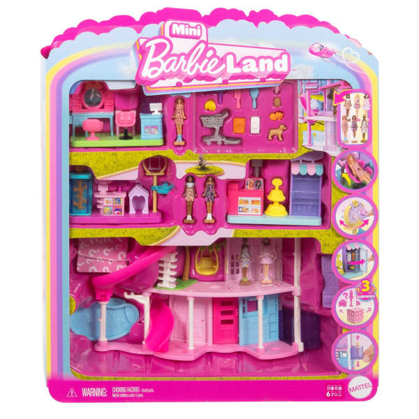 Mattel Barbie Mini Barbie Land Doll House Playsets With 1.5-Inch Doll Furniture & Accessories
