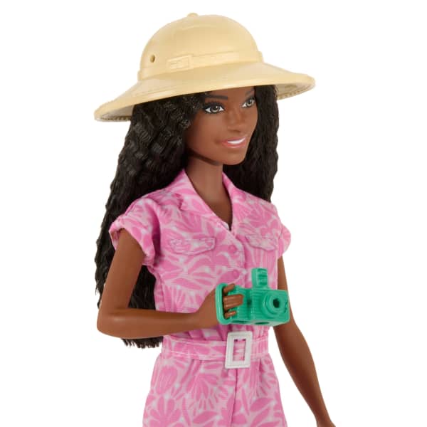 Mattel Barbie Pink Passport Kenya Adventure Dolls & Playset With Toy Helicopter & 9 Accessories