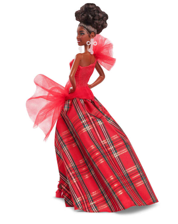 Mattel Barbie Signature 2024 Holiday Barbie Fashion Doll Seasonal Collector Gift Brown Hair With Plaid Gown