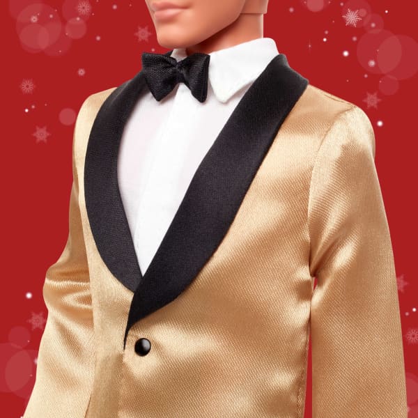Mattel Barbie Signature 2025 Holiday Blonde Ken Collectible Fashion Doll Wearing Full Suit With Golden Jacket
