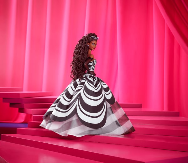 Mattel Barbie Signature 65th Anniversary Collectible Doll With Brown Hair Black And White Gown