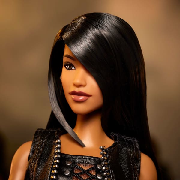 Mattel Barbie Signature Aaliyah Collectible Doll In Black Faux Leather Outfit