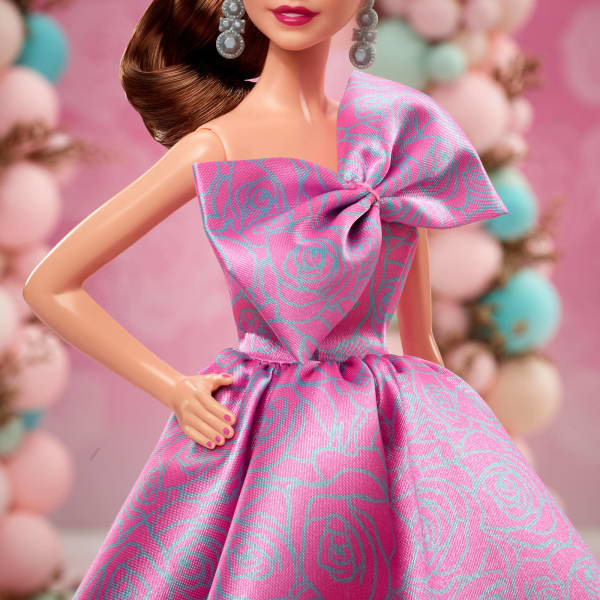 Mattel Barbie Signature Birthday Wishes Doll Collectible Fashion Doll In Satiny Pink Dress