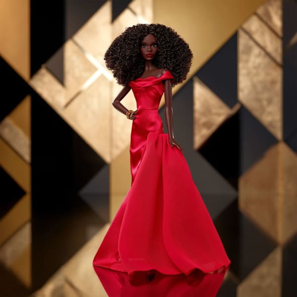 mattel Barbie Signature Collectible Doll in Red Gown 45th Anniversary Black Barbie By Kitty Black Perkins mattel Barbie Signature Collectible Doll in Red Gown 45th Anniversary Black Barbie By Kitty Black Perkins