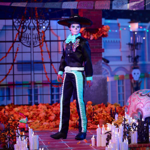 mattel Barbie Signature Día De Muertos 2024 Collectible Ken Doll in Black Suit With Hat