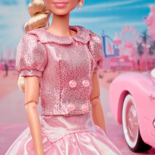 Mattel Barbie The Movie Doll Margot Robbie As Barbie Collectible Doll Wearing Pink Blouse & Skirt Set