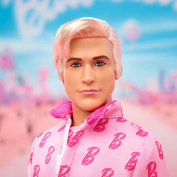 Mattel Barbie The Movie Ken Collectible Doll Ryan Gosling As Ken Wearing Pink Jumpsuit With “B” Detail