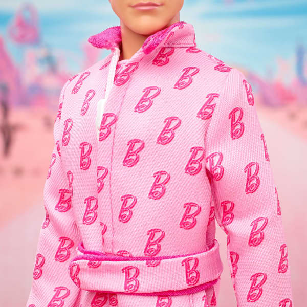 Mattel Barbie The Movie Ken Collectible Doll Ryan Gosling As Ken Wearing Pink Jumpsuit With “B” Detail