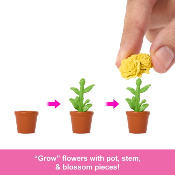 Mattel Barbie World Backyard Garden Toy Playset & 17 Accessories Includes Shelf Fountain Flowers & More