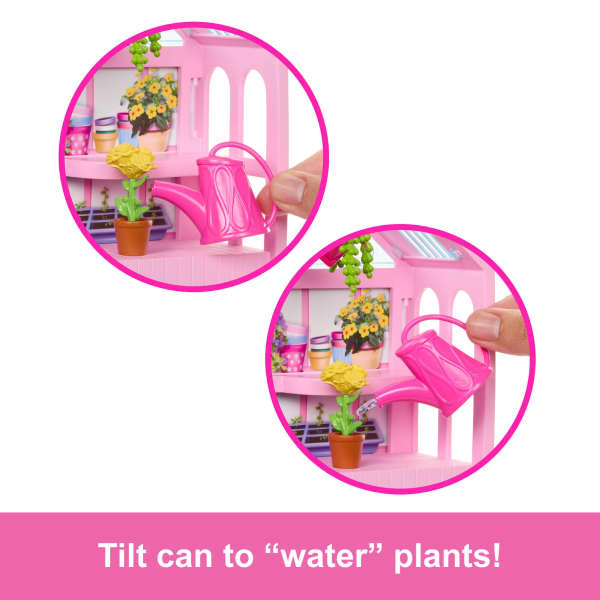 Mattel Barbie World Backyard Garden Toy Playset & 17 Accessories Includes Shelf Fountain Flowers & More