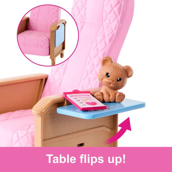 Mattel Barbie World Day At The Doctor Toy Playset With Medical Station Chair & 12 Accessories