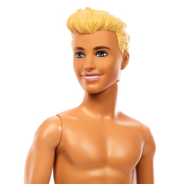 mattel Beach Ken Doll With Blond Hair Wearing Purple Swimsuit